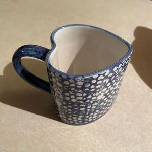 Heart Shaped blue and white Mug